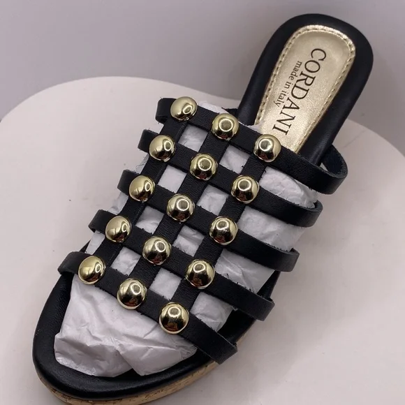 Cordani Keqne Italian Leather Caged Platform Cork Sandals - Picture 2 of 16